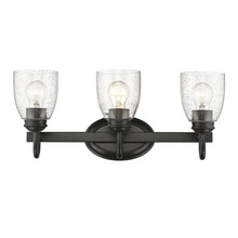  8001-BA3 BLK-SD - Parrish 3 Light Bath Vanity in Matte Black with Seeded Glass